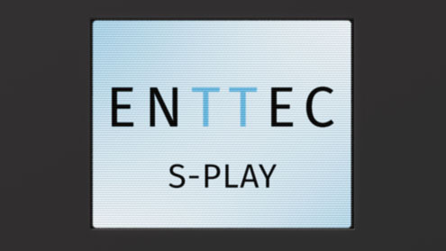 Imagen de primer plano de la pantalla LCD de ENTTEC S-Play.