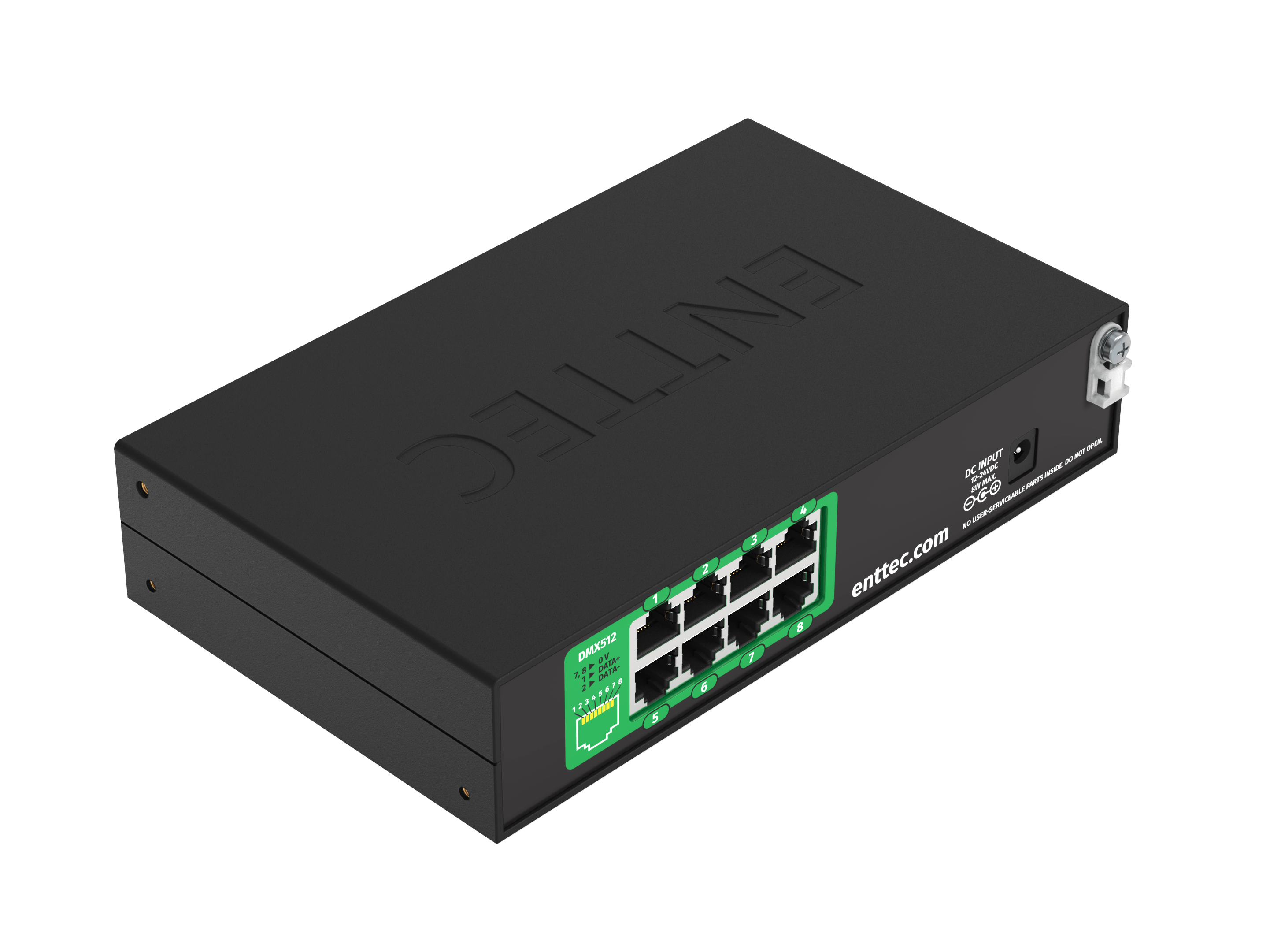 Rear view of the Storm8 sACN & ArtNet to DMX converter.
